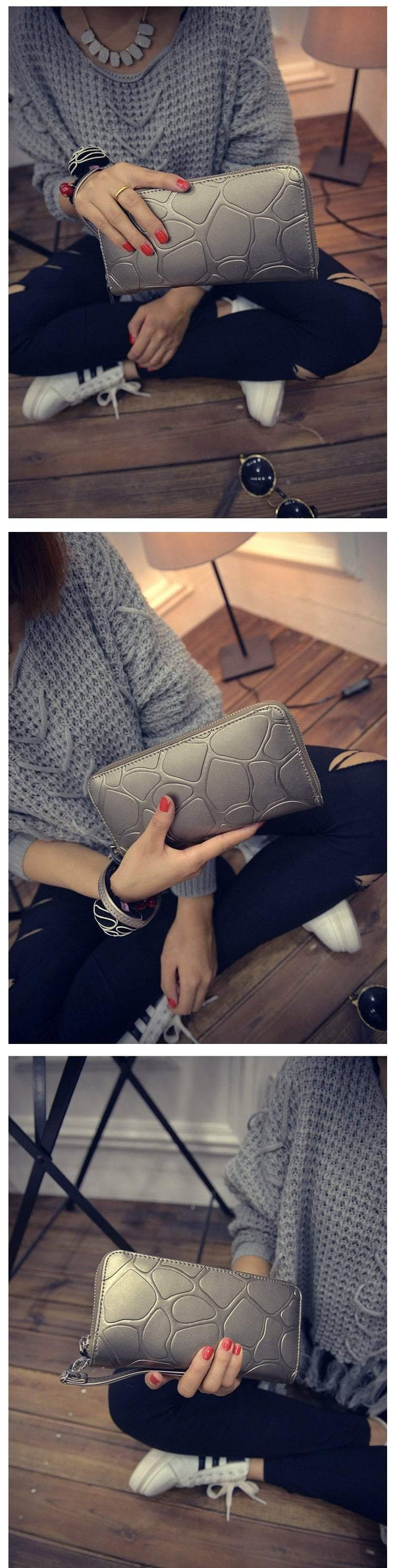 Planet Gates Pu Leather Women Wallet Female Purse Large Capacity Wallets Female Purse Lady Purses Phone Pocket Card Holder Carteras