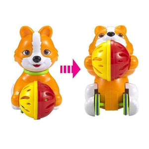 Planet Gates Pull Back Dog Baby Wind Up Toys Kids Cartoon Animal Running Toy with Ball Ring for Toddler Educational Classic Toy Gift