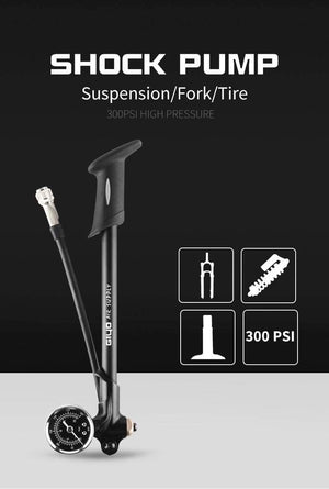 Planet Gates Pump 300 psi High-pressure Bike Air Shock Pump For Fork & Rear Suspension Cycling Bicycle Pump Mountain Bike Pump With Gauge