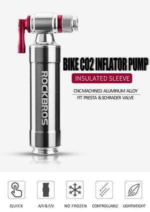 Planet Gates PUMP2 Bicycle Mini Pump CO2 Inflator Insulated Sleeve Air Cycling Bike Bicycle Pump Bike Ball Pump Bike Bicycle Accessories
