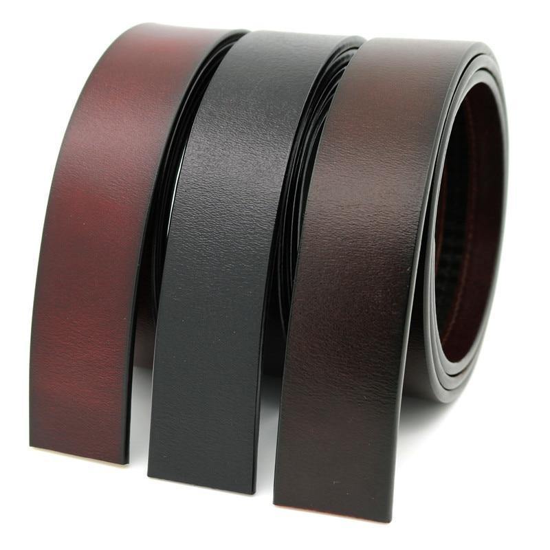 Planet Gates Pure Cowhide Belt Strap No Buckle Genuine Leather Belts Automatic Buckle Belt For Men High Quality