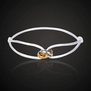 Planet Gates Pure Gold Color / 16cm Theresa New hot stainless steel bracelet 3 metal buckle ribbon lace up chain multicolor adjustable size bracelet popular unisex