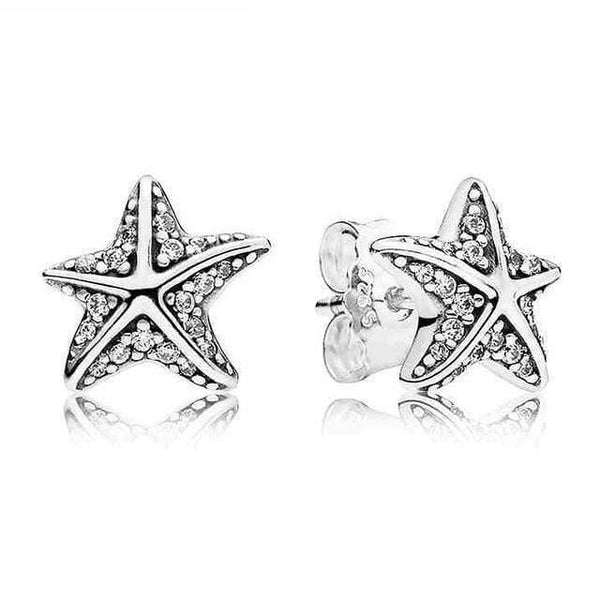 Planet Gates Pure Gold Color Clusters  White Orchid 925 Sterling Silver Earrings Studs For Women Wedding Party Gift DIY Europe Jewelry