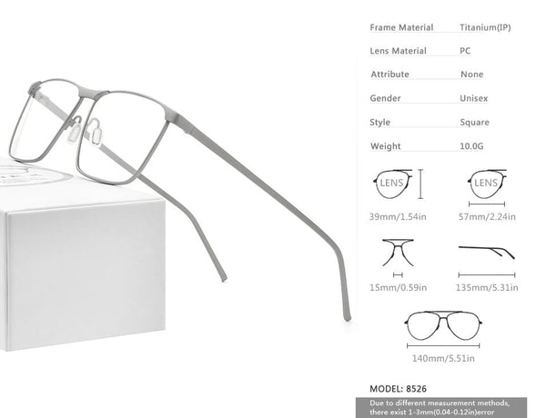 Planet Gates Pure Titanium Glasses Frame Men 2020 Prescription Eye Glasses for Men Square Eyeglasses Myopia Optical Frame Eyewear 8526