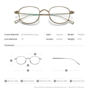 Planet Gates Pure Titanium Glasses Frame Men Retro Square Prescription Eyeglasses Women 2021 New Vintage Myopia Optical Eyewear F85649