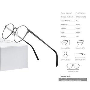Planet Gates Pure Titanium Glasses Frame Women Retro Round Prescription Eyeglasses 2020 New Men Antiskid Optical Screwless Eyewear 8530
