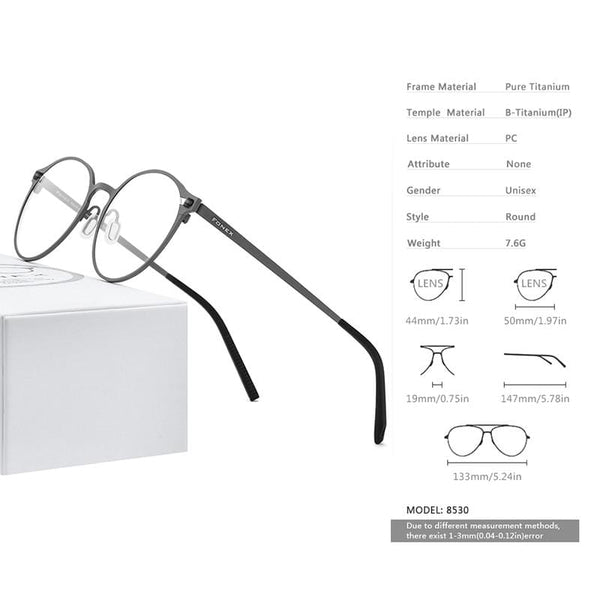 Planet Gates Pure Titanium Glasses Frame Women Retro Round Prescription Eyeglasses 2020 New Men Antiskid Optical Screwless Eyewear 8530