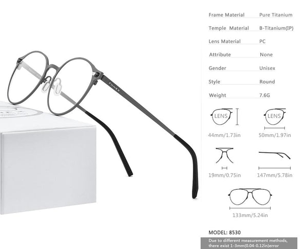 Planet Gates Pure Titanium Glasses Frame Women Retro Round Prescription Eyeglasses 2020 New Men Antiskid Optical Screwless Eyewear 8530