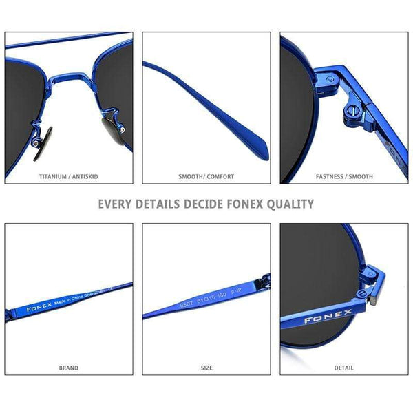 Planet Gates Pure Titanium Polarized Sunglasses Men Aviation Sun Glasses for Men New Driving Outdoor Aviador UV400 Shades 8507