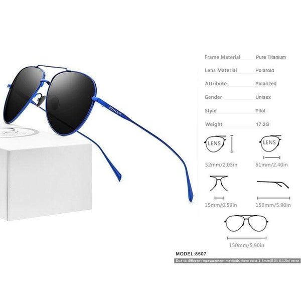 Planet Gates Pure Titanium Polarized Sunglasses Men Aviation Sun Glasses for Men New Driving Outdoor Aviador UV400 Shades 8507