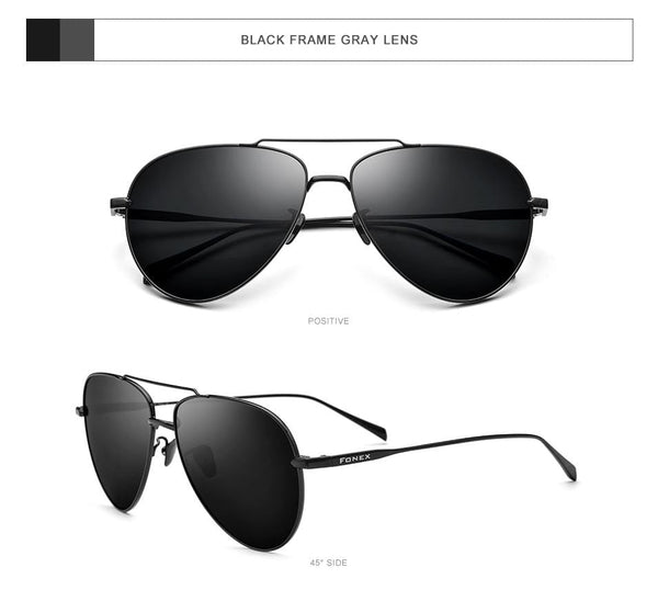 Planet Gates Pure Titanium Polarized Sunglasses Men Aviation Sun Glasses for Men New Driving Outdoor Aviador UV400 Shades 8507