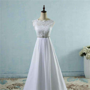 Planet Gates Pure White / 2 Chiffon Beach crystal Wedding Dresses Vestidos de Novia Empire Beaded Bohemian Bridal Gowns with train size