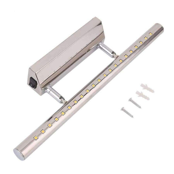 Planet Gates Pure white 5W LED Stainless Steel Mirror Lamp Waterproof Wall Mounted Rotatable SMD5050 Bathroom Mirror Light with Switch Quality
