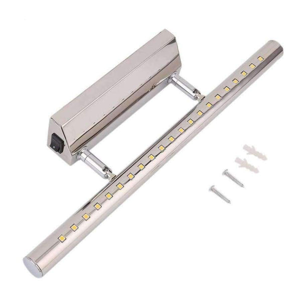 Planet Gates Pure white 5W LED Stainless Steel Mirror Lamp Waterproof Wall Mounted Rotatable SMD5050 Bathroom Mirror Light with Switch Quality