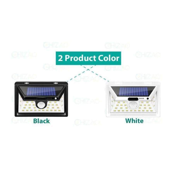 Planet Gates Pure White / White CHIZAO 34 LED Solar sensor light Waterproof Auto outdoor night light Porch Light Motion sensor wall lamp Wireless security light