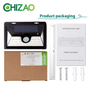 Planet Gates Pure White / White CHIZAO 34 LED Solar sensor light Waterproof Auto outdoor night light Porch Light Motion sensor wall lamp Wireless security light