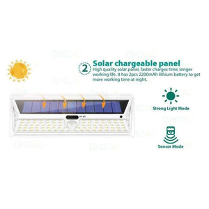Planet Gates Pure White / White CHIZAO 90 LED Solar Sensor Motion Light Black/White Waterproof Night Light Outdoor Garden Emergency Porch Lamp 3 Modes PIR
