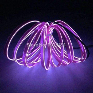 Planet Gates Fialová / 1 metr Vysoce kvalitní DC-12V měnič + 10barevný LED pásek Neonové světlo 1/2/3/4/5 metrů 2.3mm-sukně EL drátěné lano pro vánoční dekorace