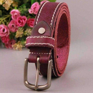 Planet Gates Purple / 100cm CUKUP Ladies Quality Pure Cow Cowhide Leather Belts Pin Buckle Casual Styles Jeans Genuine Belts for Women 2.4cm Width NCK374