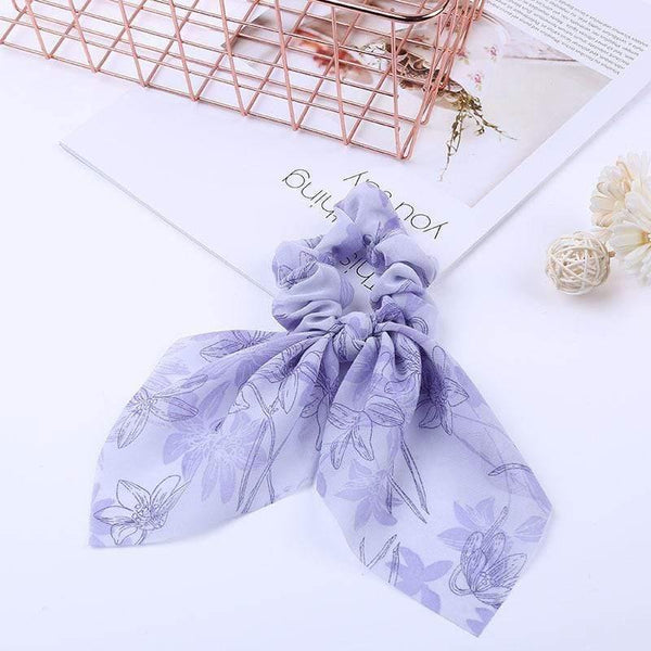 Chiffon Ribbons Hairband Elastic Hair Rope Hair Tie Floral Scrunchie Women Ponytail Holder Rubber Headbands Accessories