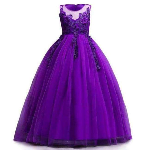 Planet Gates Purple 2 / 5 Bridesmaid Wedding Flower Girls Dress For Girls Party Dresses Children Prom Princess Dresss Girl Costume 8 10 11 12 14 Year