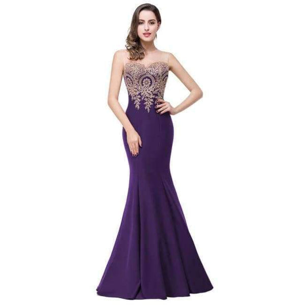 Planet Gates purple / 2 Sexy Backless Red Mermaid Lace Evening Dress Long Cheap Appliques Evening Gowns Vestido de Festa