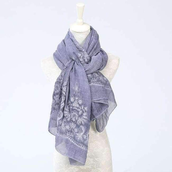 Planet Gates Purple / 200 X 95 cm New Vintga Floral Embroidery Scarf and Wrap for Women Chinese Style 200*95 cm Overlength Retro Flower Beach Shawl