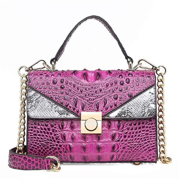 Quality Luxury Alligator Lady Bags New Retro PU Leather Women Single Shoulder Bag Fashion Chain