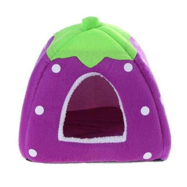 Planet Gates purple / 26x26cm Foldable Cat Dog Kennel Warm Cushion Strawberry Shape Sponge Pet House Dog Nest D0014