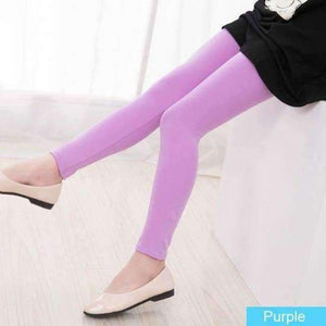 Planet Gates Purple / 3T Girls Leggings Spring Autumn canndy color pants Kids skinny full length leggings for 3-12Y girls SCH231