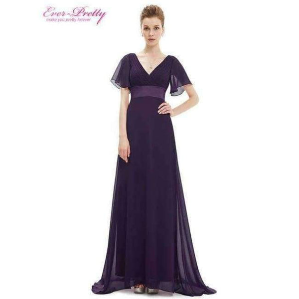 Planet Gates Purple / 4 / China Evening Dresses  Padded Trailing Flutter Sleeve Long Women Gown 2018 New Chiffon Summer Style Special Occasion Dresses