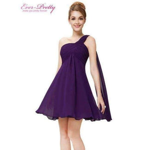 Planet Gates Purple / 4 Cocktail Dresses Ever Pretty HE03537 One Shoulder Ruffles Padded Chiffon Short Vestido 2018 Cocktail Dresses