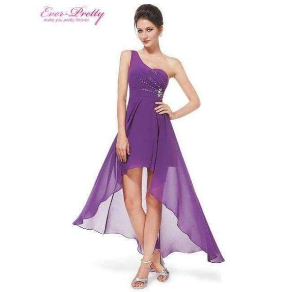 Planet Gates Purple / 4 Evening Dresses Ever-Pretty  Sexy One Shoulder Chiffon Fashion 2018 Fashion Vestidos Evening Dresses