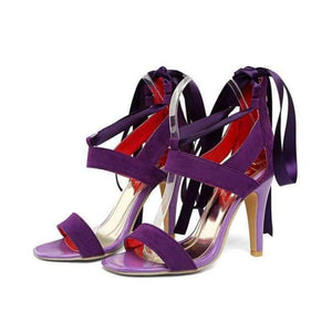 Planet Gates Purple / 4 Meotina Women Shoes Sandals 2018 Summer Cross Tied High Heel Sandals Gladiator Women Sexy Party Heels Blue Red Large Size 44 45