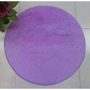 Planet Gates Purple / 40cm Fluffy Thick Velvet Round Carpet 40-80cm Anti-skid Toilet Floor Mat Bedroom Kitchen Doormat Carpet For Living Room Yoga Mat