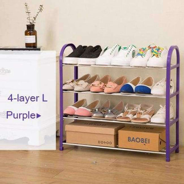 Planet Gates Purple 4l L Minimalist Modern Assembly Metal Shoe Rack Standing Shoe Organizer Space Saver Living room Shoe Storage Rack for home furniture