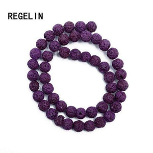 Planet Gates purple / 4MM REGELIN Colorful Volcanic Lava Stone Round Loose beads Natural Stone Rock Ball DIY For Jewelry Bracelet/Necklace Making Gift