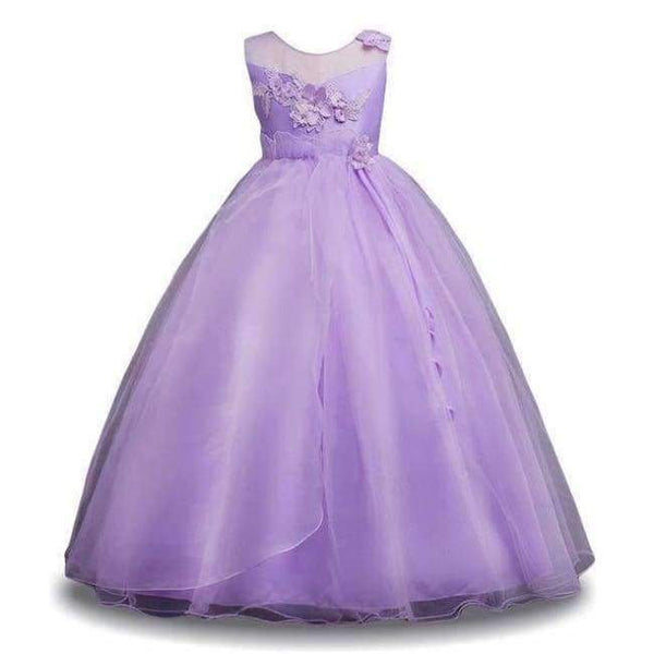 Planet Gates Purple / 5 Bridesmaid Wedding Flower Girls Dress For Girls Party Dresses Children Prom Princess Dresss Girl Costume 8 10 11 12 14 Year
