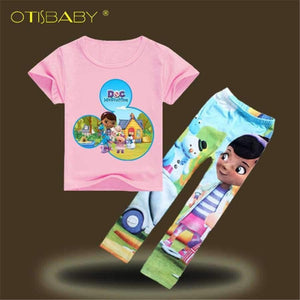Planet Gates Purple / 5 Cotton T-shirts Leggings for Girls Flower Pants for Girls Children Cartoon Tinycottons Leginsy Kids Sport Suit