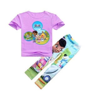 Planet Gates Purple / 5 Cotton T-shirts Leggings for Girls Flower Pants for Girls Children Cartoon Tinycottons Leginsy Kids Sport Suit