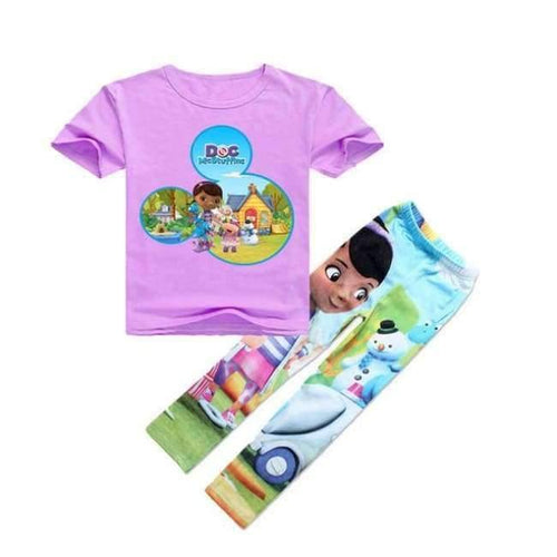 Planet Gates Purple / 5 Cotton T-shirts Leggings for Girls Flower Pants for Girls Children Cartoon Tinycottons Leginsy Kids Sport Suit