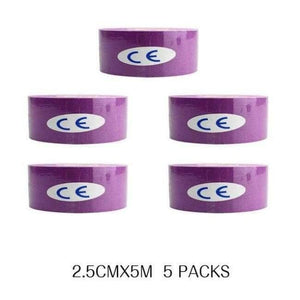 Planet Gates Purple 5 Pcs/lot Sport Safety Kinesiology Tape Roll Kinesio Muscle Adhesive Bandage Protective Gear Knee Elbow Brace Suppor 2.5cm*5m