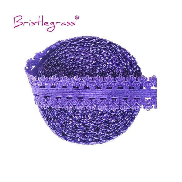 Planet Gates Purple 5 Yard 3/4" 20mm Picot Loop Crown Frilly Lace Trim Elastics Spandex Bands Hair Tie Headband Tutu Dress Sewing Craft
