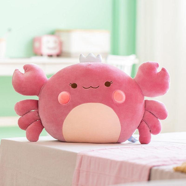 Soft Crab Reading Pillow 55cm Animal Plush Toys Girl Boy Creative Stuffed Animal Cushion Sleeping Dolls For Kids Birthday Gift