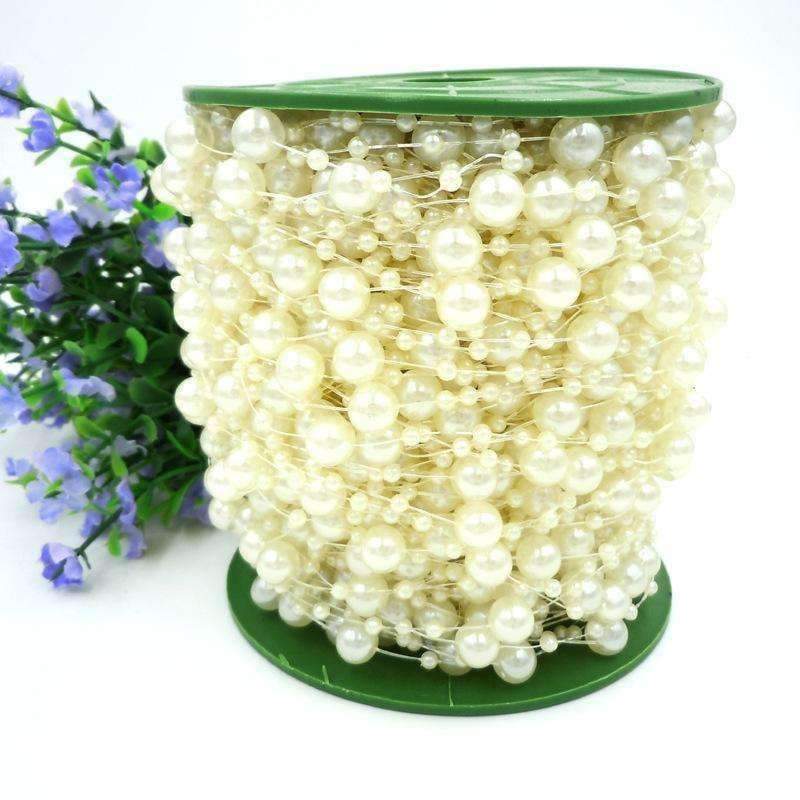 Planet Gates purple 60 Meters Fishing Line Artificial Pearls Beads Chain Garland Flowers DIY Jewelry Accessories Wedding Party Decoration
