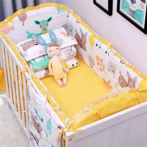 Planet Gates Purple 6Pcs Cartoon Baby Bedding Sets Baby Crib Bumpers Bed Around Cot Bed Sheets 100%Cotton Thickening Customizable Baby Beddings