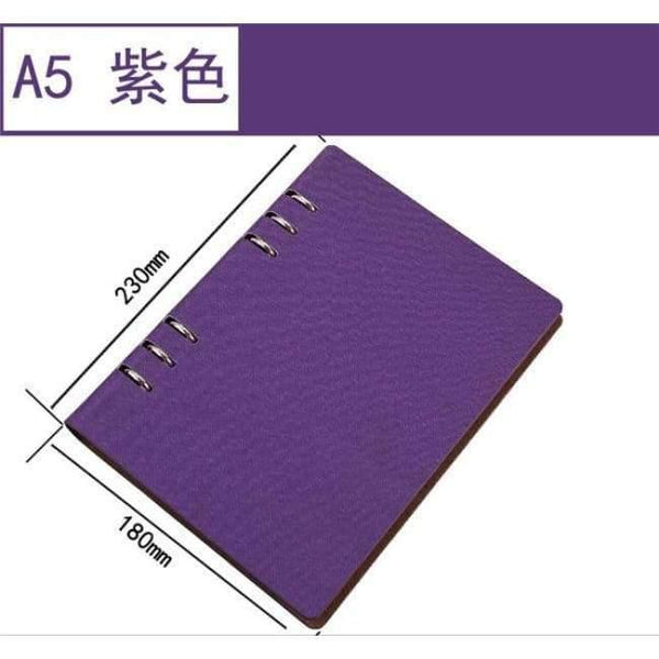 Planet Gates purple / A5 A5 Dokibook Spiral Notebook Leather Cover Organizer Writing Pads LOGO Customized Notebooks And Agenda Planner Journal Book
