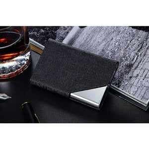Planet Gates purple / Australia PU Leather Stainless Steel Business Card Holder Name Card Case with Magnetic Shut Black
