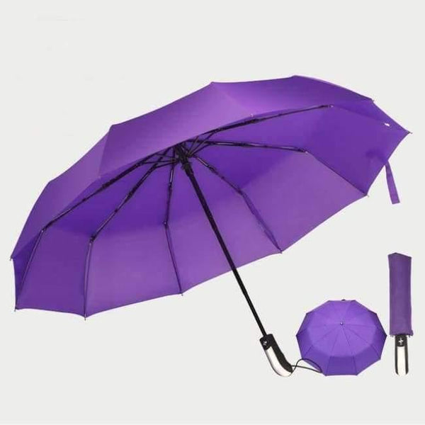 Planet Gates purple Automatic oversize reinforced umbrella three folding male female parasol Umbrella rain women Windproof business Umbrella