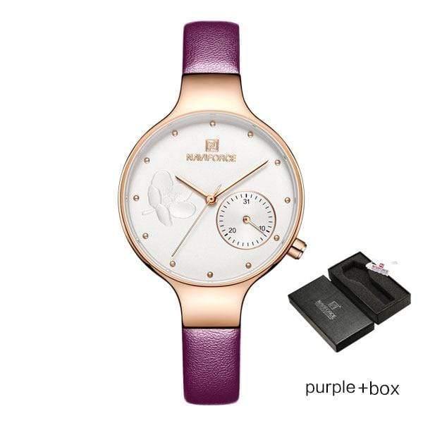 Planet Gates purple box Women Watches Top Luxury Brand Ladies Quartz Watches Genuine Leather Watchband Casual Wrist Watches Gift For Girls
